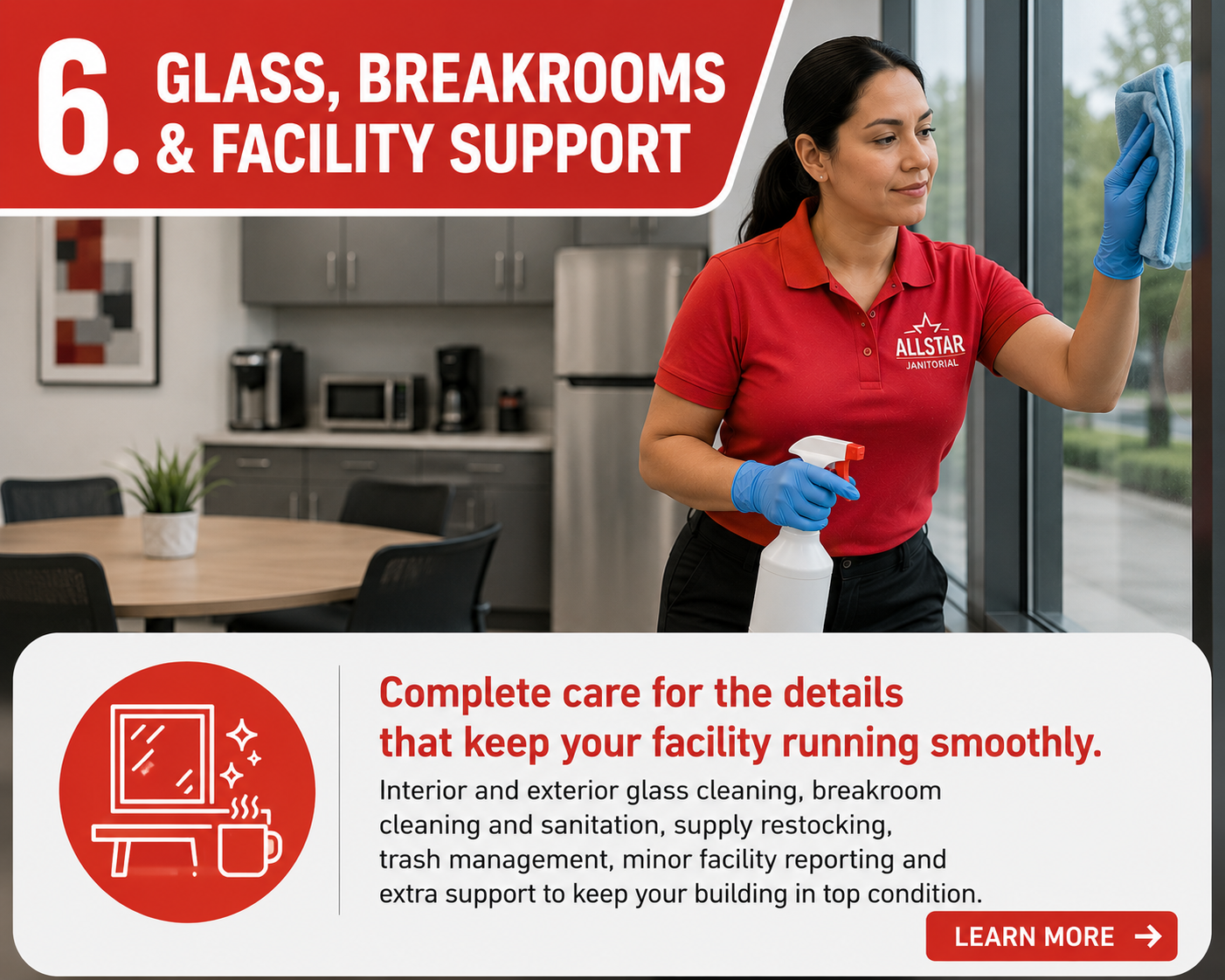 Glass Breakrooms Facility Support