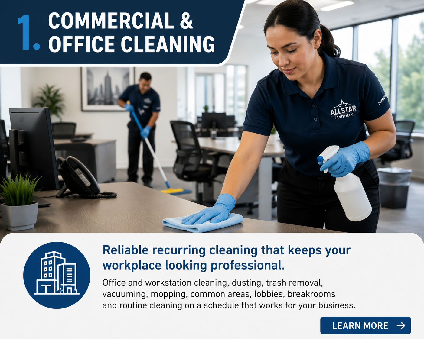 image comm and office cleaning block photo